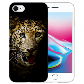 iPhone SE (2020) / (2022) Silikon TPU Handy Hülle Case mit Bilddruck Leopard