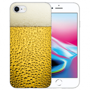 iPhone SE (2020) / (2022) Silikon TPU Handy Hülle mit Bier Bilddruck 