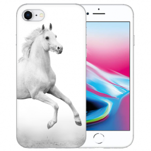 iPhone SE (2020) / (2022) Silikon Hülle TPU Case mit Pferd Bilddruck 