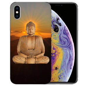 iPhone X / XS TPU Handy Tasche Etui mit Frieden buddha Fotodruck 