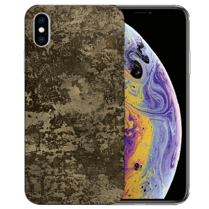 iPhone XS Max TPU Handy Hülle Tasche mit Bilddruck Braune Muster