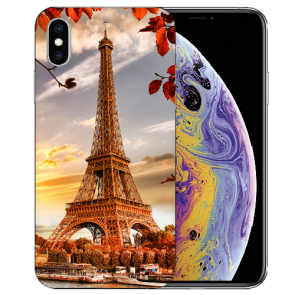 iPhone X / XS TPU Handy Etui mit Eiffelturm Fotodruck 
