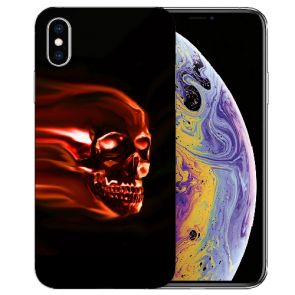 TPU Handy Hülle Tasche für iPhone XS Max mit Totenschädel Bilddruck 