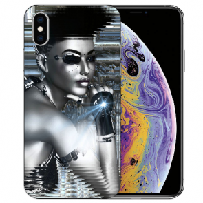 iPhone XS Max TPU Handy Hülle Tasche mit Bilddruck Robot Girl