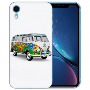 TPU Handy Hülle für iPhone XR Silikon mit Fotodruck Hippie Bus