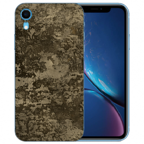TPU Handy Hülle für iPhone XR Silikon Case mit Fotodruck Braune Muster
