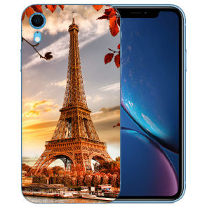 TPU Handy Hülle Silikon mit Bilddruck Eiffelturm für iPhone XR