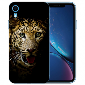 iPhone XR TPU Handy Hülle Silikon Case mit Bilddruck Leopard
