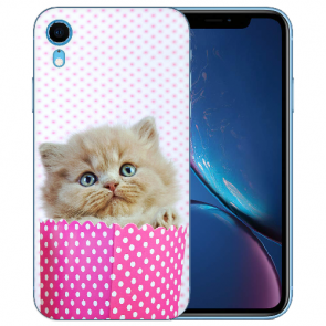 TPU Handy Hülle für iPhone XR Case mit Fotodruck Kätzchen Baby