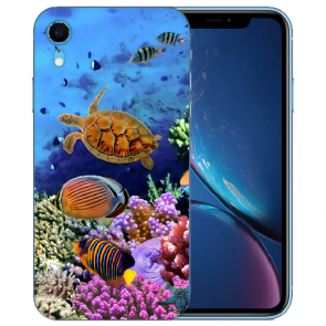 TPU Handy Hülle für iPhone XR Case mit Aquarium Schildkröten Fotodruck 
