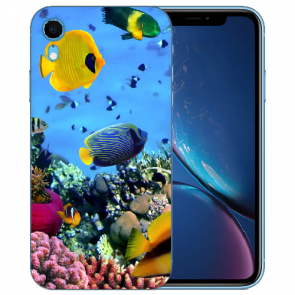 TPU Handy Hülle für iPhone XR Case mit Korallenfische Fotodruck Etui