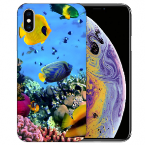 TPU Handy Hülle mit Bilddruck Korallenfische für iPhone XS Max