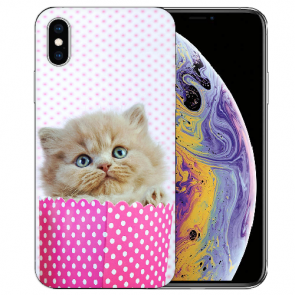 iPhone XS Max TPU Handy Hülle Tasche mit Bilddruck Kätzchen Baby