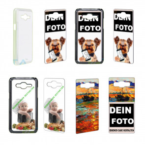 2D Hülle für Samsung galaxy J2 (2016) Hard case mit Foto und Text zum selbst gestalten.