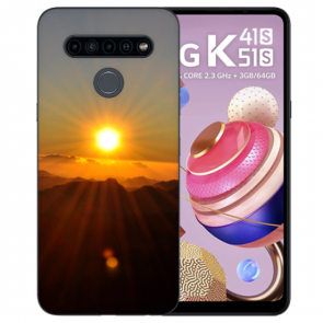 LG K51s Silikon TPU Handyhülle mit Fotodruck Sonnenaufgang