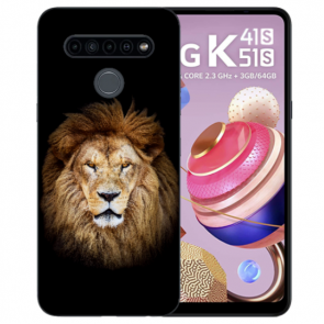 Silikon TPU Schutzhülle mit Löwenkopf Bild Namendruck für LG K41s