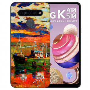 Handyhülle Silikon TPU mit Bilddruck Gemälde Für LG K51s