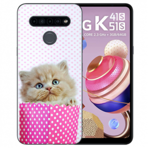 Handyhülle TPU Silikon mit Foto Namendruck Kätzchen Baby für LG K41s