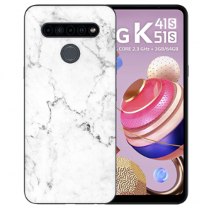 LG K51s Silikon TPU Handyhülle mit Fotodruck Marmoroptik Etui