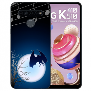 Individuelle Handyhülle für LG K41s Silikon mit Fotodruck Fledermaus-mond