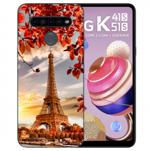 Individuelle Handyhülle für LG K41s Silikon mit Fotodruck Eiffelturm