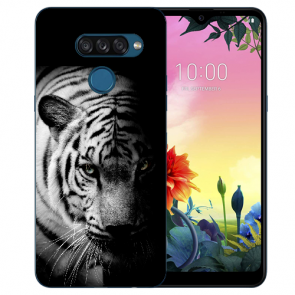 individuelle Schutzhülle mit Foto Bild für LG K50s Tiger Schwarz Weiß