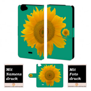 Wiko Rainbow jam Sonnenblumen Handy Tasche Hülle Foto Bild Druck