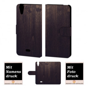 Wiko Rainbow jam 4G Holz Optik Handy Tasche Hülle Foto Bild Druck