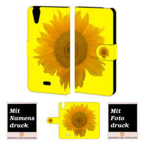 Wiko Rainbow jam 4G Sonnenblumen Handy Tasche Hülle Foto Bild Druck