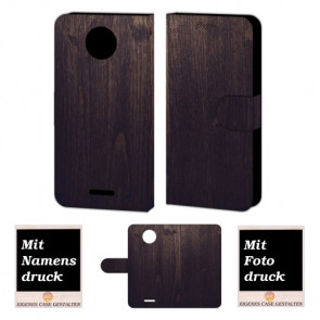 Motorola Moto E4 Plus Individuelle schutzhülle Personalisierte Tasche Foto Holz Optik 