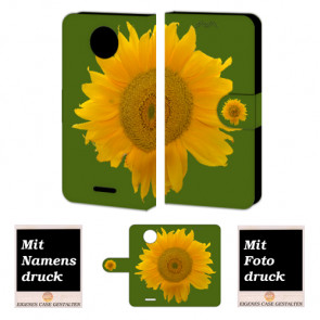 Motorola Moto C Sonnenblumen Handy Tasche Hülle Foto Bild Druck