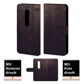 Moto X Play Holz Optik Handy Tasche Hülle Foto Bild Druck