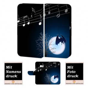 HTC 10 Handy Tasche Hülle mit Fledermaus- Mond Foto Druck Etui