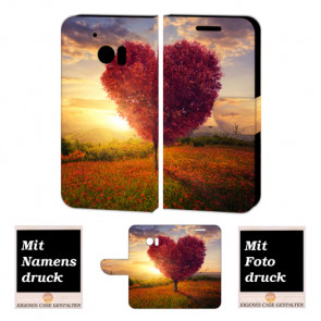HTC 10 Schutzhülle Handy Tasche Hülle mit Herzbaum Bilddruck Etui
