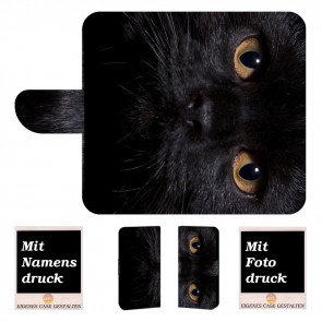 Personalisierte Handyhülle für iPhone 7 mit Schwarz Katze + Fotodruck Text