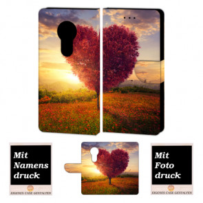 Motorola Maoto E5 Schutzhülle Handy Tasche mit Herzbaum + Bilddruck