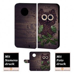 Motorola Maoto G6 Plus Personalisierte Handy Hülle mit Kaffee Eule + Foto + Druck