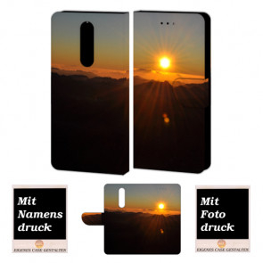 One Plus 6 Schutzhülle Handy Tasche mit Sonnenaufgang + Bild Text Druck