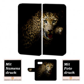Schutzhülle Tasche für Samsung Galaxy S8 Handy mit Leopard Fotodruck