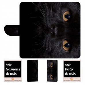 Samsung Galaxy Note 9 Handy Tasche mit Schwarz Katze Bilddruck