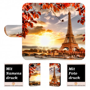 Wiko Lenny 3 Max Handy Hülle mit Eiffelturm Bild Namen Druck 