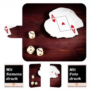 Wiko Lenny 3 Max Handy Hülle mit Spielkarten-Würfel Foto Druck 