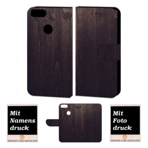 One Plus 5 Schutzhülle Tasche mit Holz Optik + Foto + Text + Logo + Druck Etui