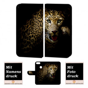 One Plus 5 Personalisierte Handy Hülle Etui mit Leopard + Foto + Logo Text Druck