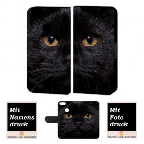 One Plus 5 Schutzhülle Handy Hülle mit Schwarz Katze + Bild + Logo + Text Druck