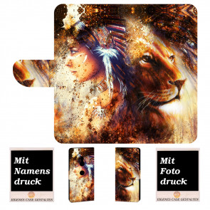 Sony Xperia XZ3 Handyhülle mit Indianer - Löwe - Gemälde Bilddruck