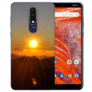 Silikon Schutzhülle TPU für Nokia 3.1 Plus mit Bild druck Sonnenaufgang