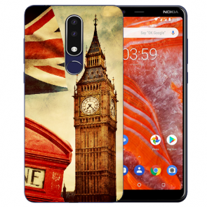 Silikon Schutzhülle TPU für Nokia 3.1 Plus mit Bilddruck Big Ben London