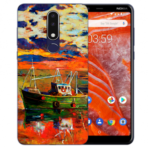 Silikon Schutzhülle TPU für Nokia 3.1 Plus mit Bilddruck Gemälde Etui