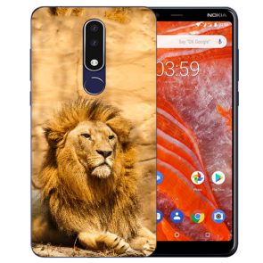 Silikon Schutzhülle TPU Case für Nokia 3.1 Plus mit Löwe Bilddruck 